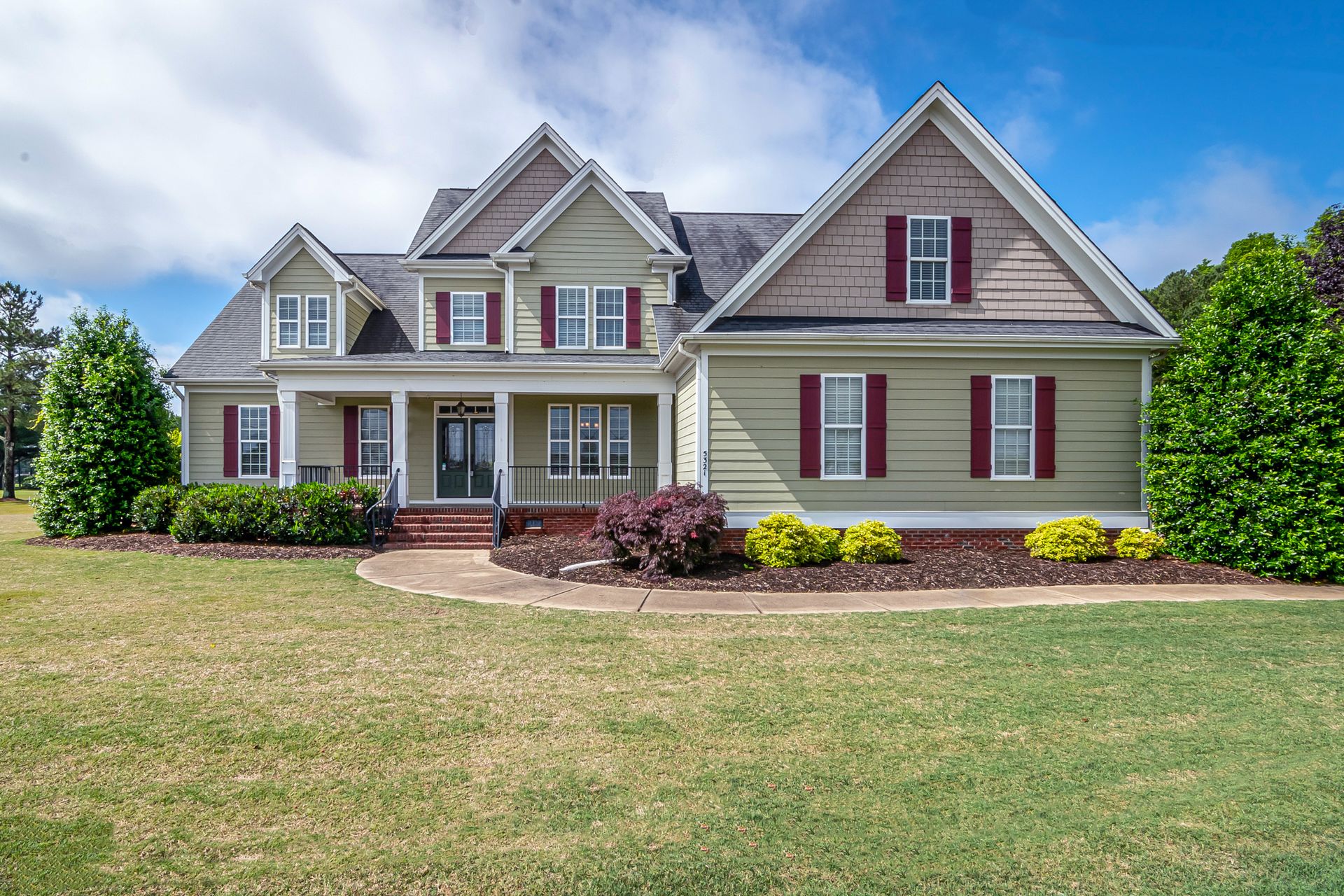 Clean suburban house exterior